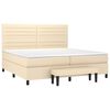 vidaXL Sommier &agrave; lattes de lit avec matelas Cr&egrave;me 200x200 cm Tissu