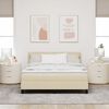 vidaXL Lit boxspring avec matelas Cr&egrave;me 140 x 200 cm tissu