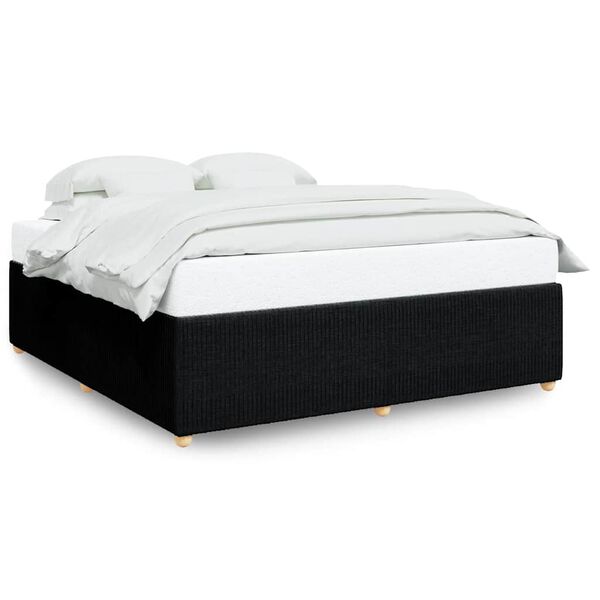 vidaXL Cadre de lit sans matelas noir 200x200 cm tissu