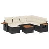 vidaXL Salon de jardin 8 pcs avec coussins noir r&eacute;sine tress&eacute;e