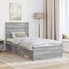 vidaXL Cadre de lit Gris Sonoma 90 x 190 cm Bois de pin massif