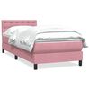 vidaXL Sommier &agrave; lattes de lit avec matelas rose 100x220 cm velours