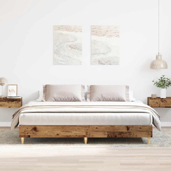 vidaXL Cadre de lit sans matelas vieux bois 180x200 cm bois ing&eacute;nierie
