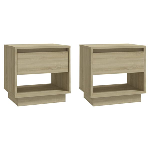 vidaXL Tables de chevet 2 pcs Chêne sonoma 45x34x44 cm Bois ingénierie