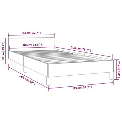 vidaXL Cadre de lit sans matelas gris clair 80x200 cm velours