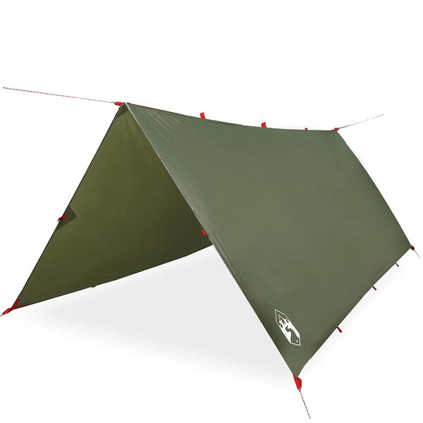 vidaXL B&acirc;che de camping vert olive 366x306 cm imperm&eacute;able