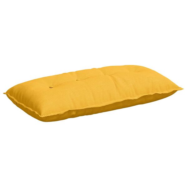 vidaXL Coussin de Dos Jaune clair 100 x 50 cm Tissu en velours c&ocirc;tel&eacute;