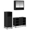 vidaXL Ensemble de mobilier de salle de bain 3 pi&egrave;ces Ch&ecirc;ne noir