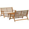 vidaXL Chaises de jardin avec table 3 pcs Beige 90 x 45 x 40 cm