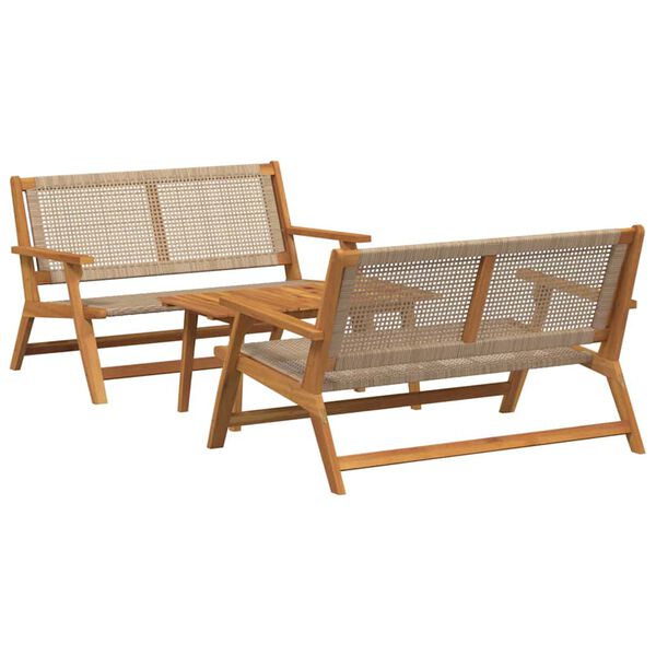 vidaXL Chaises de jardin avec table 3 pcs Beige 90 x 45 x 40 cm