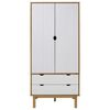 vidaXL Garde-robe OTTA Marron et blanc 76,5x53x172 cm Bois massif pin