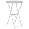 vidaXL Table bistrot Beige &Oslash; 50 x 71 cm Acier rev&ecirc;tu de poudre