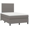 vidaXL Sommier &agrave; lattes de lit matelas LED gris fonc&eacute; 120x190 cm tissu