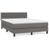 vidaXL Sommier &agrave; lattes de lit avec matelas Gris 140x200 cm Similicuir