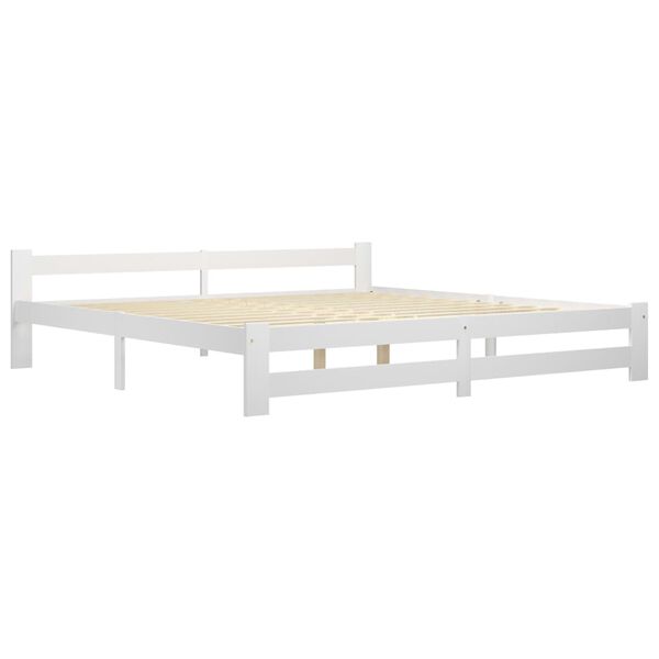 vidaXL Cadre de lit sans matelas blanc bois massif 200x200 cm