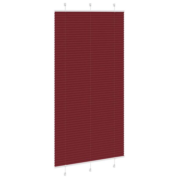vidaXL Store pliss&eacute; rouge bordeaux 105x200 cm largeur du tissu 104,4cm