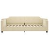 vidaXL Lit de jour avec matelas cr&egrave;me 100x200 cm tissu