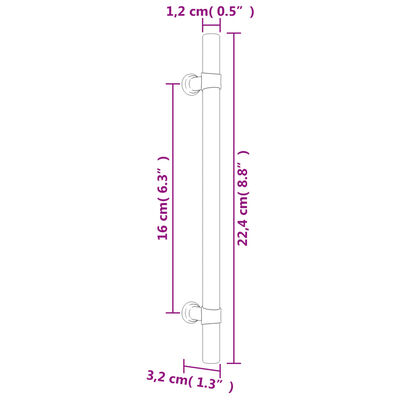 vidaXL Poignées d'armoire 10 pcs noir 160 mm acier inoxydable