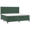 vidaXL Sommier &agrave; lattes de lit matelas et LED Vert fonc&eacute; 200x200 cm