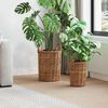 vidaXL Panier de Plante avec stockage 2 pcs Marron Rattan Kubu