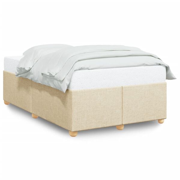 vidaXL Cadre de lit sans matelas cr&egrave;me 120x190 cm tissu