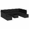 vidaXL Ensemble de canap&eacute; de jardin avec coussin 10 pcs Noir polyrotin