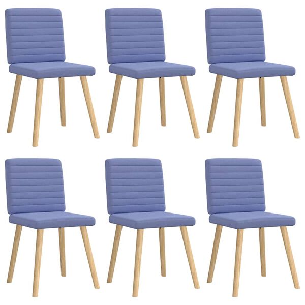 vidaXL Chaises &agrave; manger lot de 6 bleu jean tissu