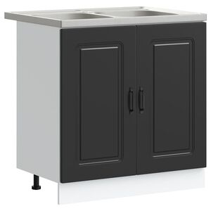 vidaXL Armoire de cuisine avec stockage Kalmar Noir 80 x 46 x 81,5 cm