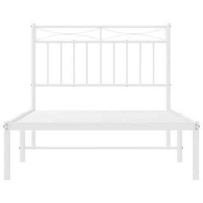 vidaXL Cadre de lit métal sans matelas et tête de lit blanc 100x190 cm