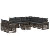 vidaXL Ensemble de canap&eacute; de jardin 10 pc Gris et Gris fonc&eacute; polyrotin