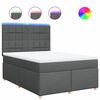 vidaXL Sommier &agrave; lattes de lit avec matelas Gris fonc&eacute; 140x200cm Tissu