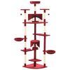 vidaXL Arbre &agrave; chat avec griffoirs en sisal 203 cm Rouge et Blanc