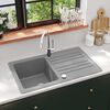 vidaXL &Eacute;vier de cuisine en granite avec &eacute;gouttoir r&eacute;versible Gris