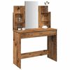 vidaXL Coiffeuse avec miroir vieux bois 96x39x142 cm
