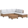 vidaXL 6 pc Ensemble de Salon en Rotin avec Coussins GENDT Naturel