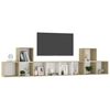 vidaXL Ensemble de meubles TV 5 pcs Blanc ch&ecirc;ne sonoma Bois ing&eacute;nierie