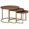 vidaXL Tables basses gigognes 3 pc Marron fonc&eacute; 60 x 60 x 45 cm