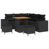 vidaXL Ensemble de canap&eacute; de jardin 8 pc 7 place Noir polyrotin