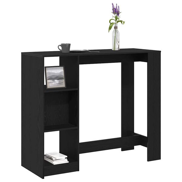 vidaXL Table de bar Ch&ecirc;ne noir 124 x 46 x 103.5 cm Bois d'ing&eacute;nierie