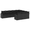 vidaXL Salon de jardin 10 pcs avec coussins noir r&eacute;sine tress&eacute;e