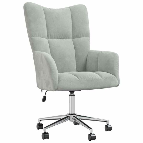 vidaXL Fauteuil relaxant Gris clair 62 x 68,5 x 105 cm Velours