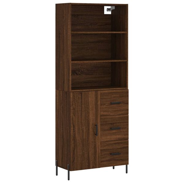 vidaXL Buffet haut Ch&ecirc;ne marron 69,5x34x180 cm Bois d'ing&eacute;nierie