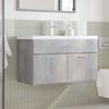 vidaXL Armoire lavabo de salle de bain avec bassin int&eacute;gr&eacute; gris b&eacute;ton