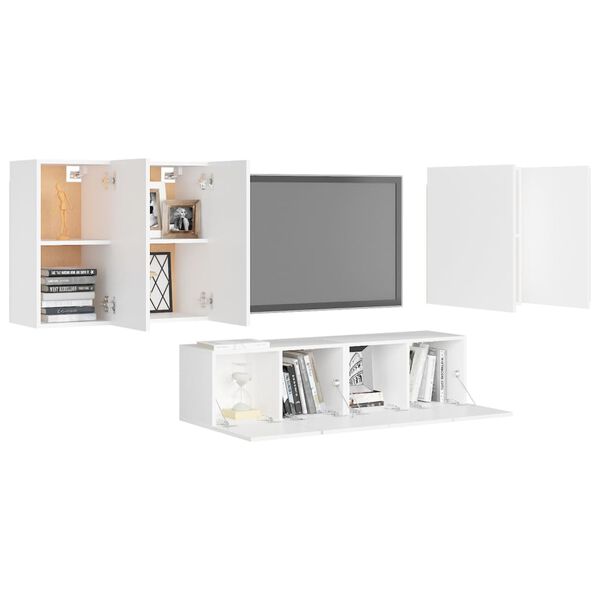vidaXL Ensemble de meubles TV 6 pcs Blanc Bois d'ing&eacute;nierie
