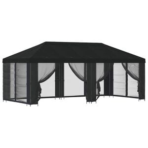 vidaXL Abri de jardin avec parois 6 x 3 m Noir Polyester et Acier
