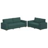 vidaXL Ensemble de canap&eacute; 2 pcs avec coussins en tissu vert fonc&eacute;