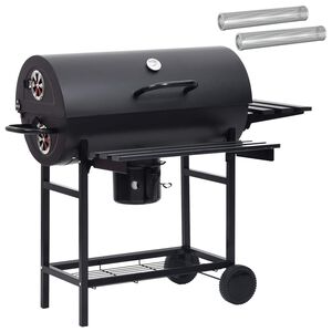 vidaXL Gril baril avec roues et &eacute;tag&egrave;res 3 pc 115 x 85 x 95 cm m&eacute;tal