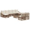 vidaXL Ensemble de canap&eacute; de jardin 10 pcs Beige polyrotin