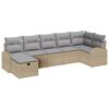 vidaXL Ensemble de canap&eacute; de jardin 7 pc Beige polyrotin