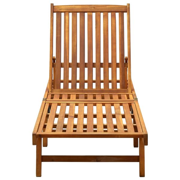 vidaXL Chaise longue de jardin avec coussin Bois d'acacia solide